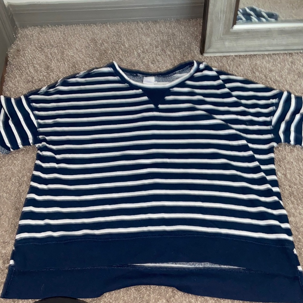 Navy Blue Stripped Shirt.